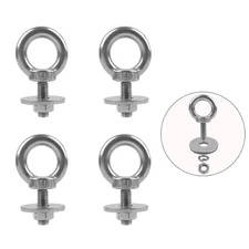 4 Pack M8 Stainless Steel Eye Bolt with Nuts and Washer, 5/16" X 1 Inch Lifting