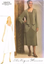 Vogue Designer Sewing Pattern Misses Sexy A~Line Dress & Jacket Classy Lady Easy