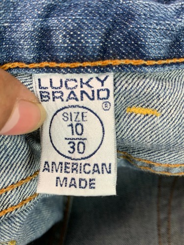 Lucky Brand Dungarees Jeans 10x28 Sweet Dream Crop Distressed Denim Rise Stretch - Picture 4 of 12