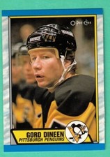 (1) GORD DINEEN 1989-90 O-PEE-CHEE # 256 PENGUINS ROOKIE NM-MT CARD (G3864)