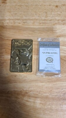 23K Gold Plated PIKACHU Trading Card 1999 Burger King Pokemon | eBay