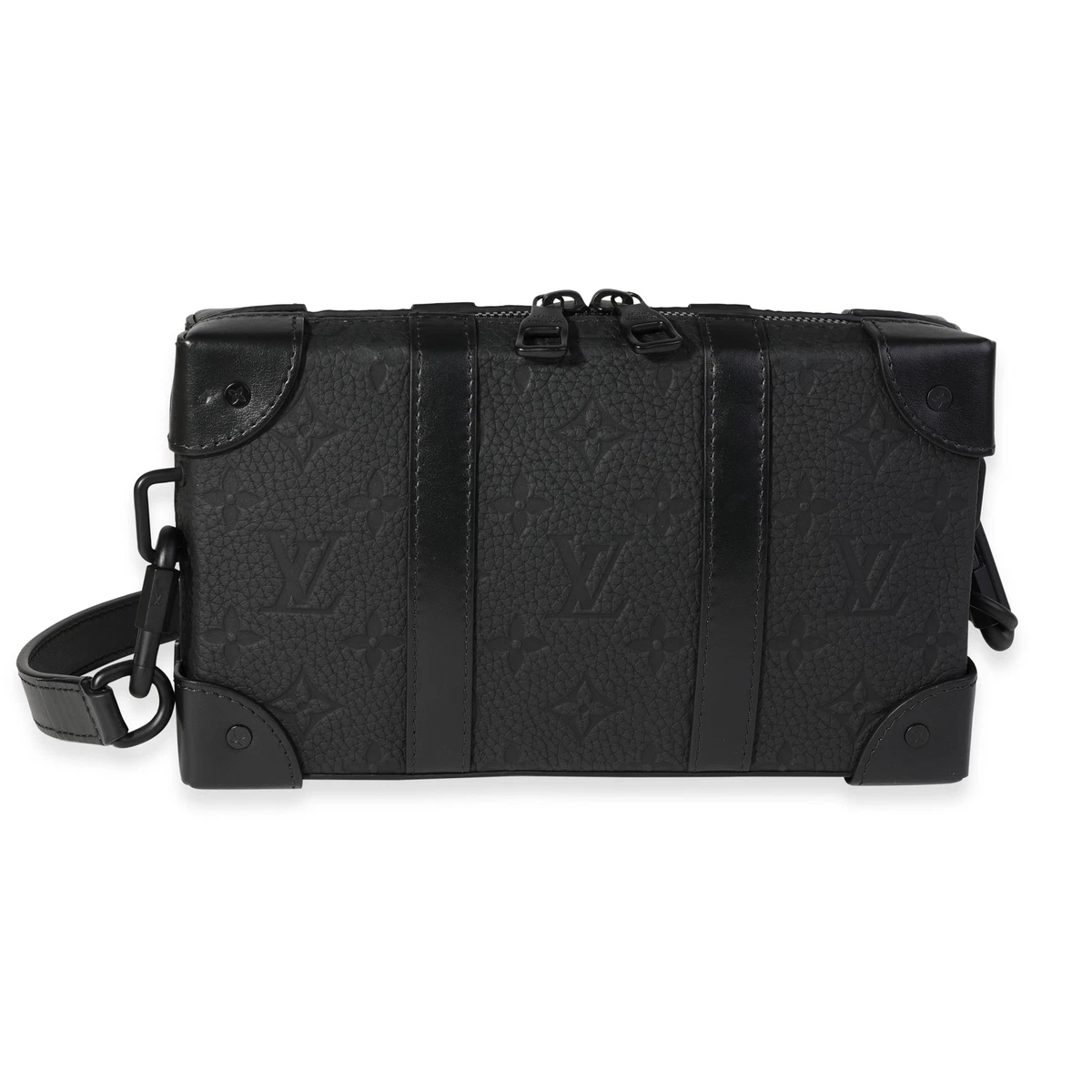 Louis Vuitton Black Monogram Embossed Taurillon Leather Soft Trunk Wallet - Handbag | Pre-owned & Certified | used Second Hand | Unisex