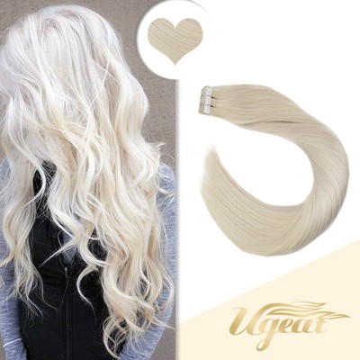 Ugeat Platinum Blonde 60 Pu Weft Tape In Remy Human Hair