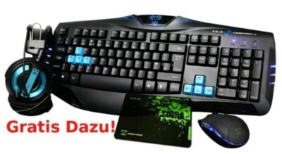 E-Blue Cobra Combo Set, Gamer Starter Set Keyboard, Maus, Headset, Mauspad