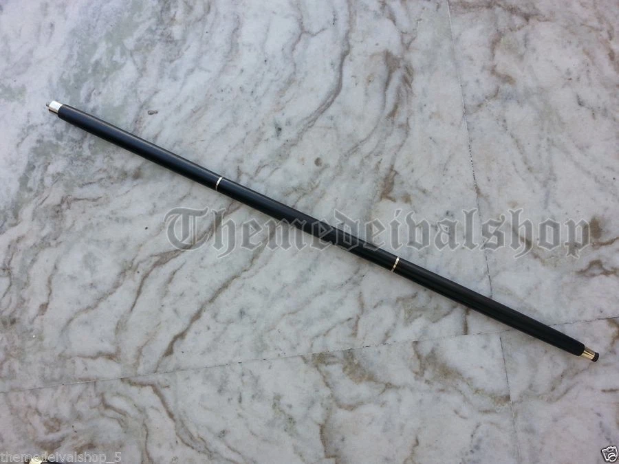 Juego de 4 bastones de madera negros con mango de latón estilo náutico vintage Foto 4 de 4