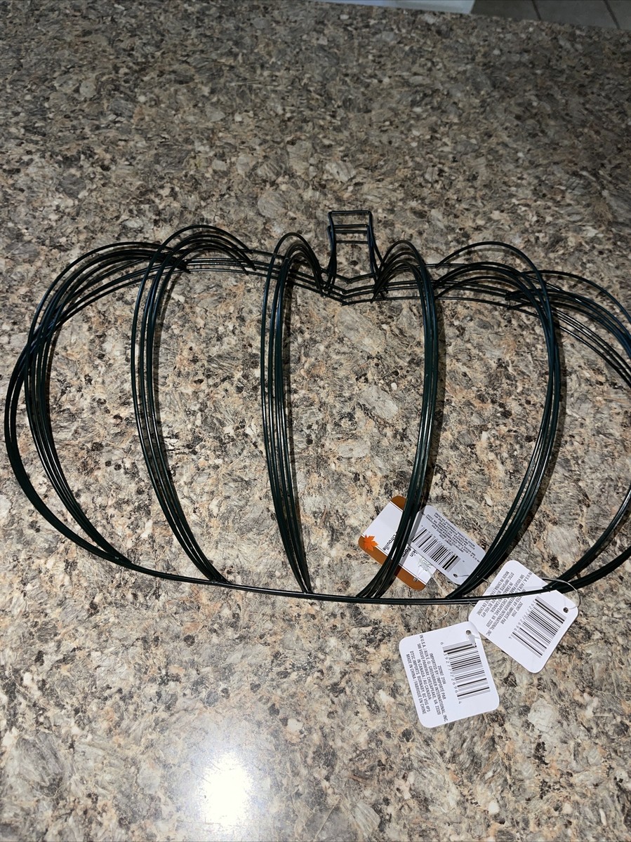 Large Pumpkin Metal 3D Wreath Form DIY Deco Mesh Frame Fall