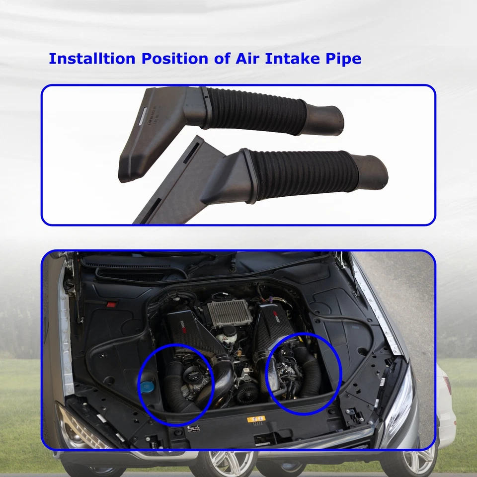 Par de conductos de manguera de admisión de aire para Mercedes-Benz S550 S63 AMG 2014-2017 Foto 4 de 4