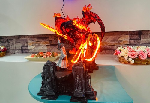 Epic Balrog Vs Gandalf Diorama LED Modification - Large Size, Balrog Figur - Bild 4 von 12