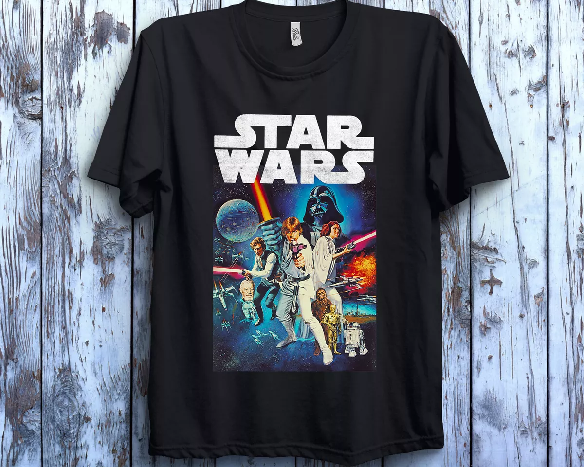 Star Wars Vintage Cast Poster T-Shirt Unisex Adult T-shirt Kid Tee 7164