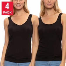 NWT Felina Women's Reversible Neckline 4 Pack Tank Top Size S 65 8HL035