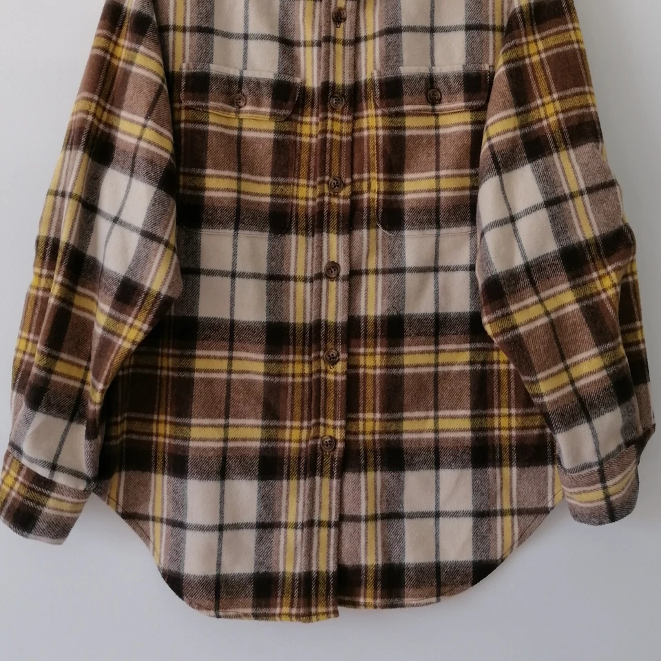 Camisa Top Villager Para Mujer Multicolor A Cuadros Mangas Largas Sarga Abotonada Talla 10 Foto 4 de 4