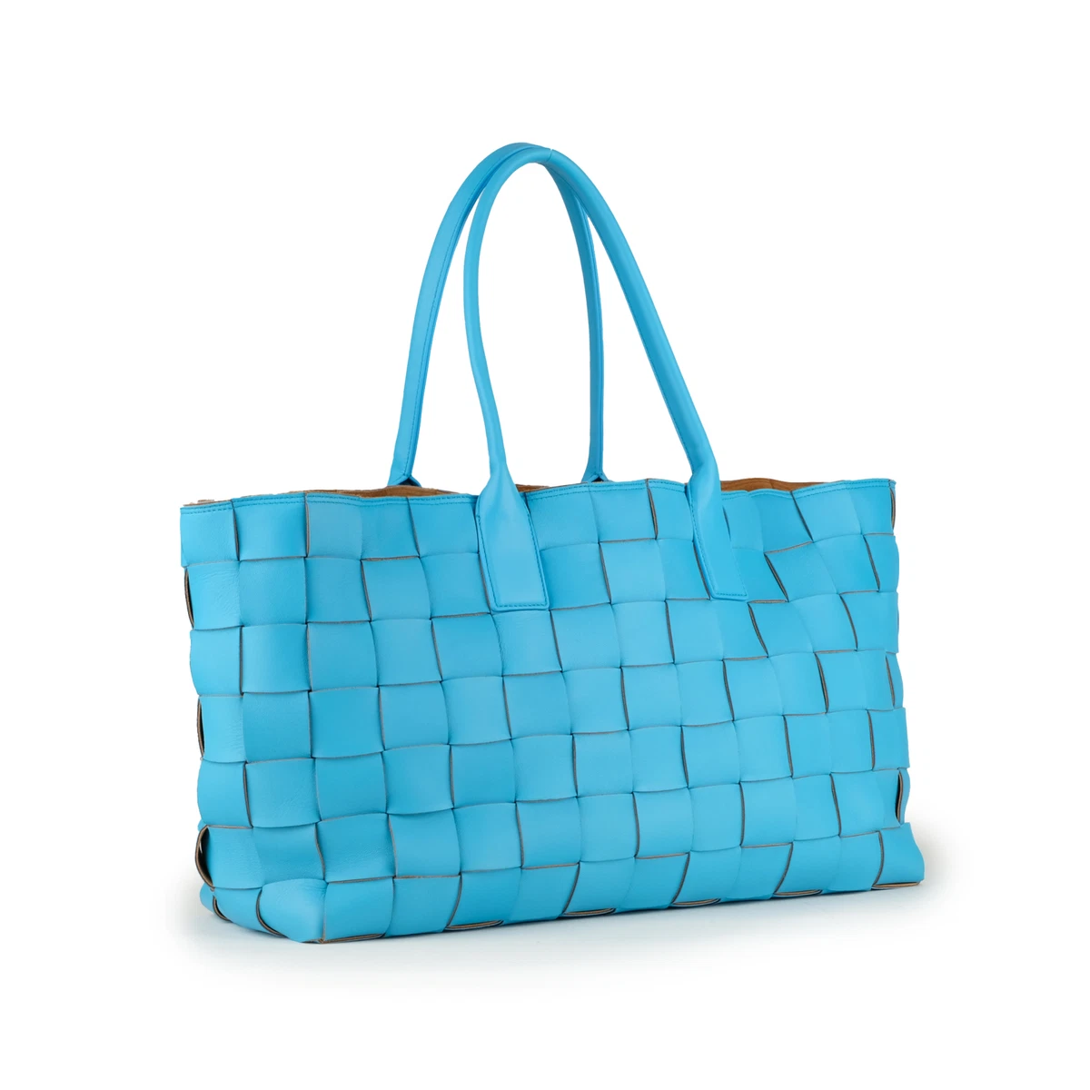 6600 BOTTEGA VENETA Cabat Maxi Intrecciato Woven Blue Leather Tote Bag
