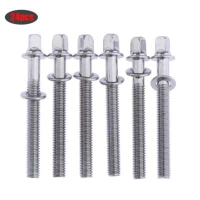 24/Pack NEU Chrom 50mm Drum Spannstangen für Snare Bass Drum Halterung Reparatur