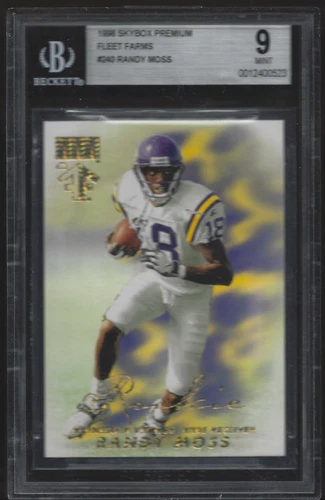 1998 SKYBOX PREMIUM FLEET FARM #240 RANDY MOSS BGS 9 MINT HOF RC SSP ROOKIE