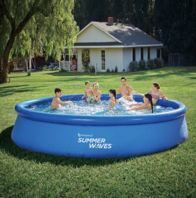 yum　スカイブルーXS Summer Waves 15 ft x 36in Quick Set Inflatable Above Ground