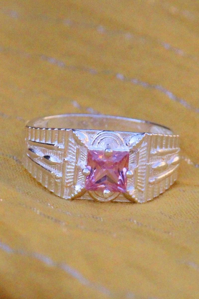 Pink diamond cheap mens ring