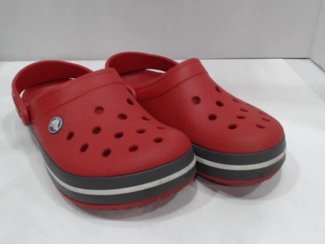 CROCS Unisex Red Slip-On Loafers Crocband Clog, Pepper. 12 Women/10 Men Crocs Unisex Crocband Clog Sandal Men 6 Women 8 Pepper/Red  main image 2