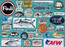 33 - Different Authentic - Sport Fishing Decals Lot - Offshore Vinyl Stickers