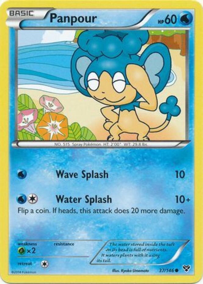 Panpour - 37/146 - Common (Damaged) XY Base Set - Water Pokémon