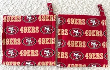 New Handmade Potholders - Microwave Safe - Football Theme - 100% Cotton