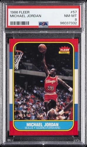 1986 FLEER #57 MICHAEL JORDAN PSA 8