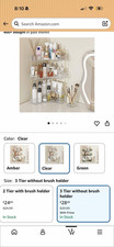 Clear Plastic 3 Tier Makeup Organizer Tiered Storage Rack Cosmetic Display Shelf