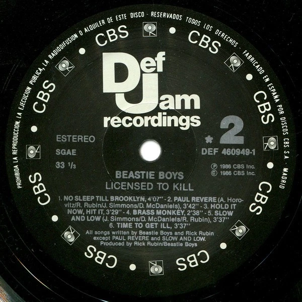 Beastie Boys - Licensed To Ill LP 1988 Def Jam F/VG+ *PLS READ DESC* - Image 4 of 4