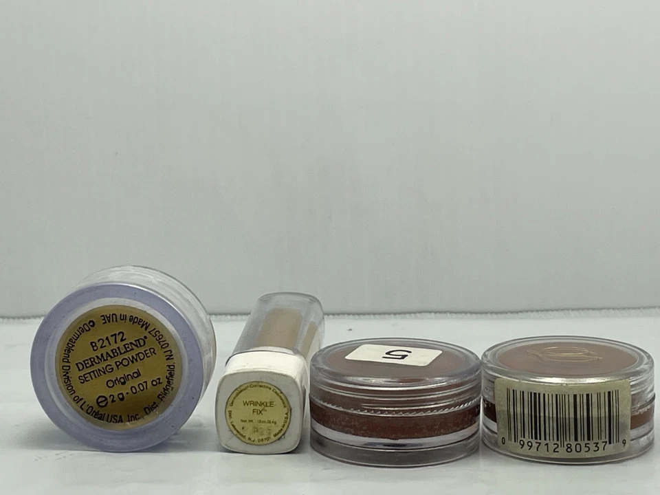 (2) DERMABLEND Cover Creme OLIVE BROWN #5  1/4 oz + Setting Powder, Wrinkle Fix - Image 3 of 4