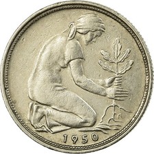 [#722909] Münze, Bundesrepublik Deutschland, 50 Pfennig, 1950, Stuttgart, SS