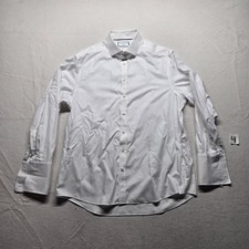 Charles Tyrwhitt Dress Solid White Button Up Shirt 17.5 36 Classic Fit Non Iron