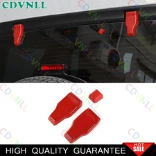For Jeep Wrangler JL 2018-21 Red Carbon Fiber Tailgate Glass Wiper Nozzle Trim