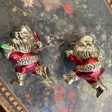 Santa Claus Christmas Enamel Dangle/Drop Hook Earrings, Multicolor