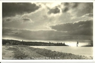 AK Winterberg Hochsauerland-Sonnenuntergang am Astenberg, Kahler Asten-1938 gel.