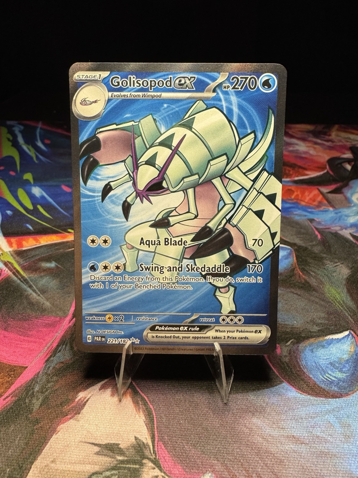 Pokémon Golisopod ex 221/182 Ultra Rare Holo Paradox Rift TCG