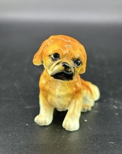Vintage Boxer Puppy Dog Figurine Sitting 2"  Japan 50s - 60s Mid-Century S2