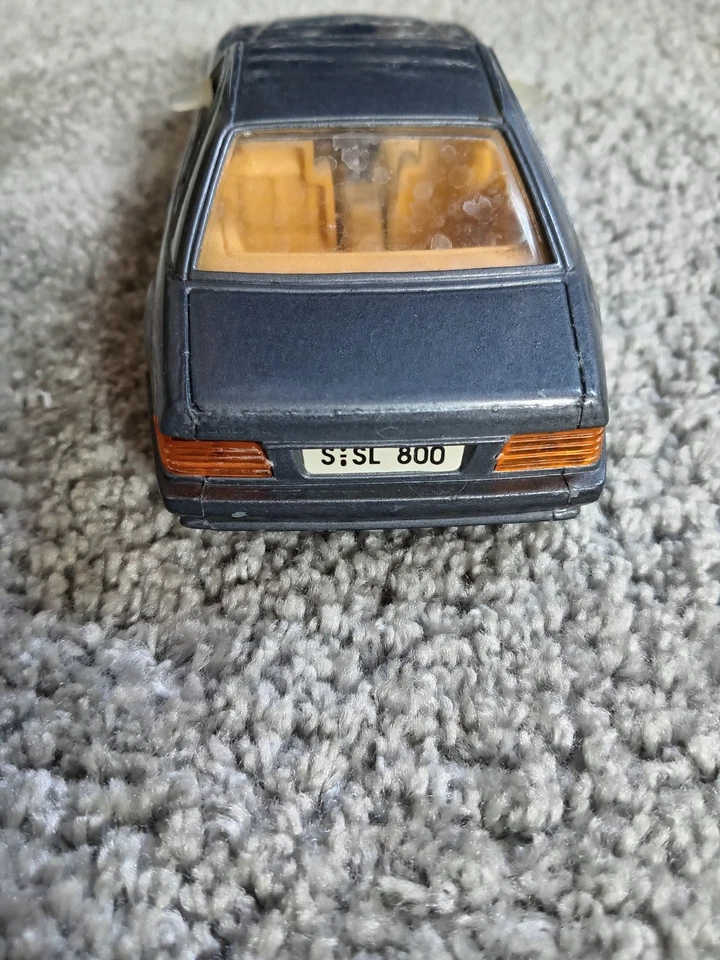 Mercedes 500 SL 1989 Toy Car Grey 7" Hardtop Doors Open Good Cond - World Ship - Image 4 of 4