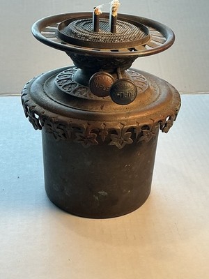 ANTIQUE 1800 s MANHATTAN BRASS COMPANY DOUBLE DUPLEX BURNER LAMP INSERT