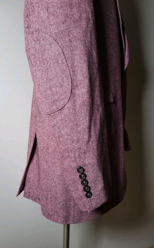 50L Steven Land Pink Purple Elbow Patch Wool Tweed Fleck Blazer Jacket Coat NWOT - Picture 1 of 10