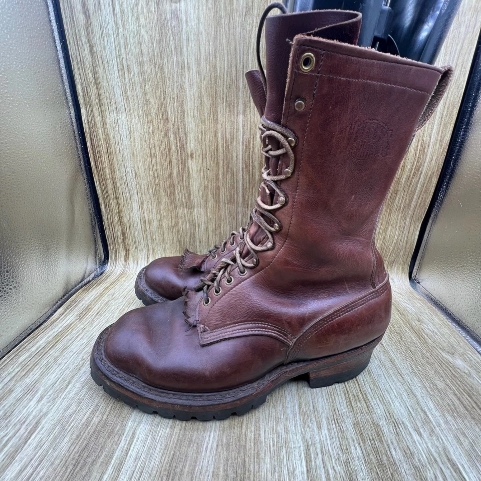 Белые Packer ботинки мужской размер 12 FF коричневый кожаный работы ботинки Vibram обувь - Изображение 3 из 4