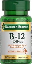 Nature  s Bounty B-12 1000mcg Vitamin Tablets - 2 pack of 100 each