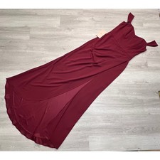 BHLDN Burgundy Ruched Asymmetrical Hem Gown Bridesmaid Formal Dress Size 10