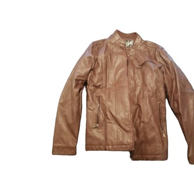 Mens Dixon Faux Leather Jacket Brown