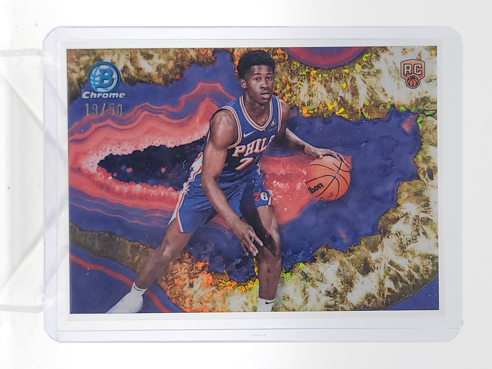 VJ EDGECOMBE 2025-26 BOWMAN CHROME CRYSTALLIZED RC GOLD REFRACTOR /50 SSP Q2754