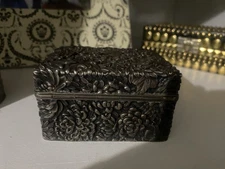 Rare Japanese  Pure silver Hallmarked Made by Konoike Trinket Box Late 1800s