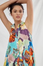 Maeve Anthropologie Zola Shirt Mini Dress Button Up Colorful Tunic Womens Medium