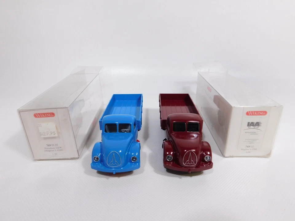 2X Wiking 1:50 Pritschen LKW Magirus S 6500 769 02 769 01 35 Mint Box #DI8-0,5 - Immagine 4 di 4