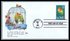 US FDC # 2537 52c Love birds Gill   1991, 9p5549