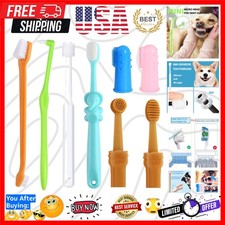 Ultra-Soft 8 Pack Dog  Cat Toothbrush Set - Dual  Mini Head Brushes Included