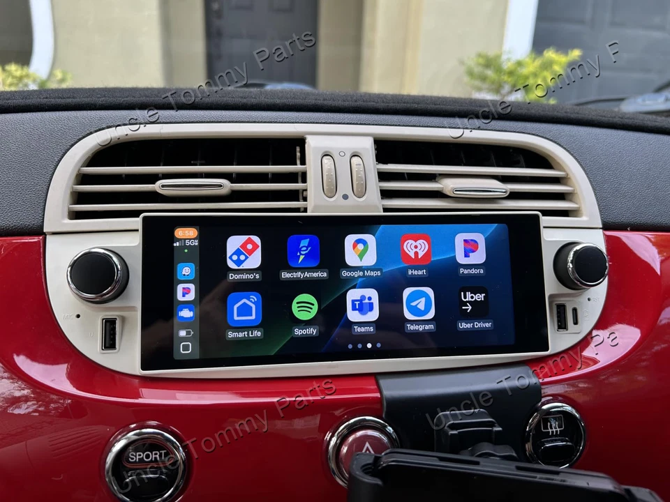 6.86'' For Fiat 500 2007-2018 Carplay Android Car Stereo Radio GPS Navi 2+32GB Foto 2 de 4