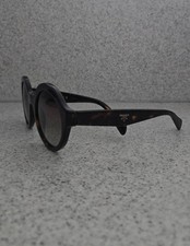 PRADA Round Sunglasses Tortoiseshell Brown Frame Brown Lens SPR Logo Italy Auth